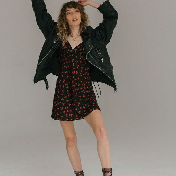 Monika the Label Alana Mini Slip Dress – Black Cherry - Picture 3 of 12